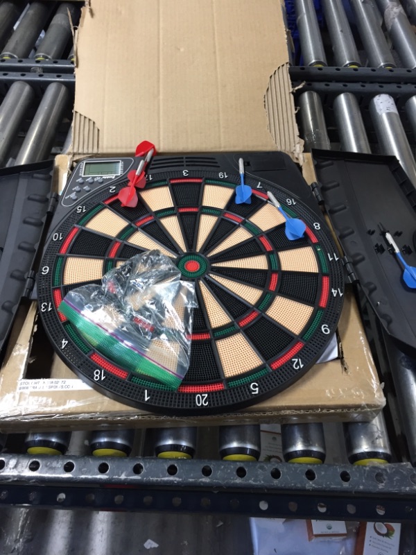 Photo 2 of Franklin Electronic Dartboard with Cabinet - 13 . 5 Inches
