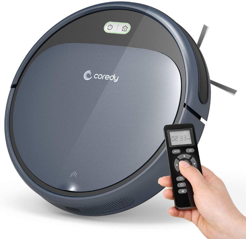 Photo 1 of Coredy Robot Vacuum Cleaner, 1400Pa Super-Strong Suction, Ultra Slim, Automatic Self-Charging Robotic Vacuum for Cleaning Hardwood Floors, Medium-Pile Carpets, Filter for Pet, Easy Schedule Cleaning
