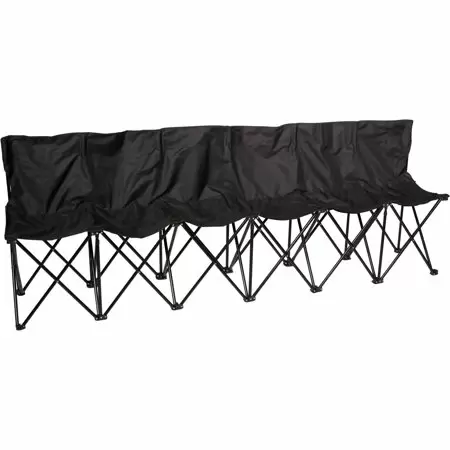 Photo 1 of Trademark Innovations 6-Person Folding Sports Sideline Bench, Black
