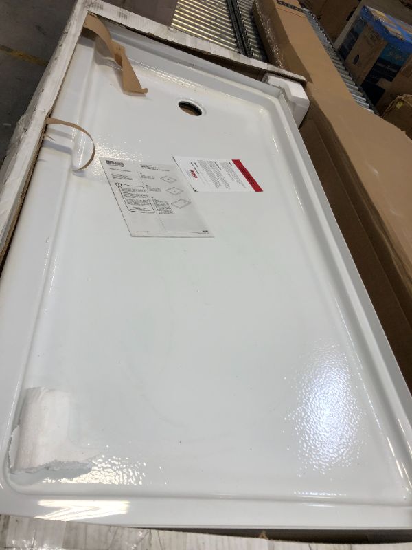 Photo 1 of 60 X 30" ACRYLIC SHOWER BASE, CRACKED IN TWO CORNERS