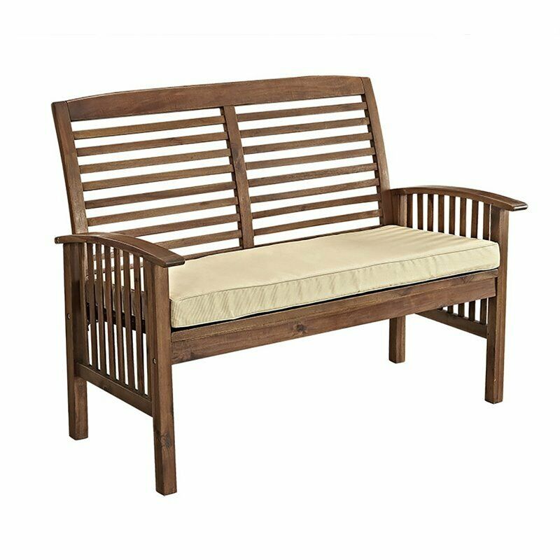 Photo 1 of Acacia Wood Patio Loveseat in Dark Brown
