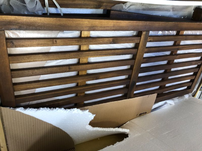 Photo 1 of Acacia Wood Patio Loveseat in Dark Brown
