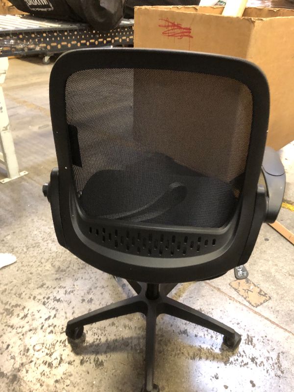 Photo 3 of LEFT ARM BROKEN OFF, CAN BE GLUED BACK Hbada Office Task Desk Chair Swivel Home Comfort Chairs with Flip-up Arms and Adjustable Height, Black
