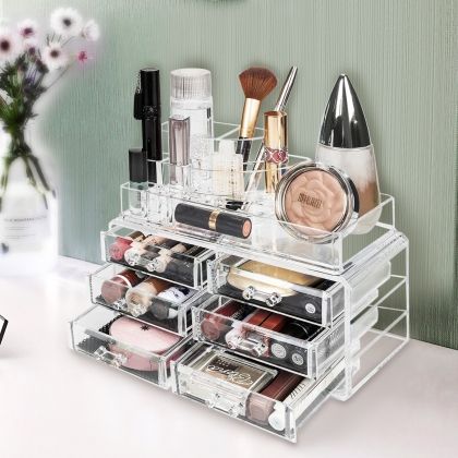 Photo 1 of Acrylic Jewelry Makeup Cosmetic Organizer Case Display Holder Drawer Box Storage
