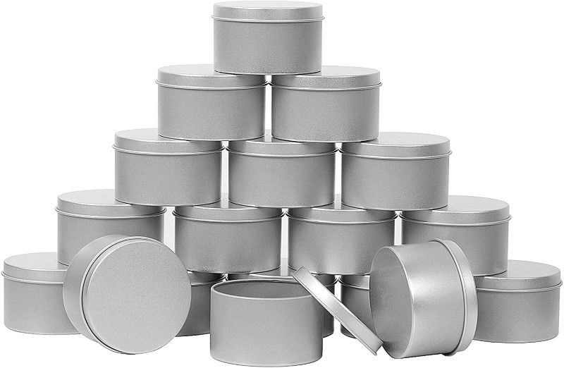 Photo 1 of ZOENHOU 40 Pack 4 Oz Candle Tins, Round Empty Metal Tins with Lids, Portable Metal Storage Tin Jars, Refillable Spice Containers for Gifts, Candle Making, Party Favors, Balms and Gels

