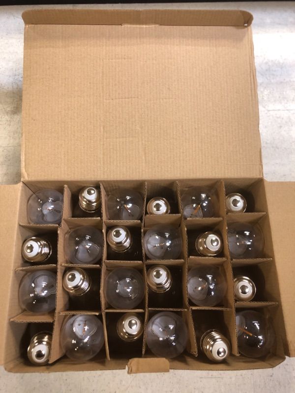 Photo 1 of 24-Pack LED 1W String Light Bulbs, UL Listed, Jslinter S14 Plastic Shatterproof Edison Vintage Style Replacement 1 Watt Outdoor Light Bulbs 2200K, Waterproof, Warm White Equivalent to 11w, e26 Base
