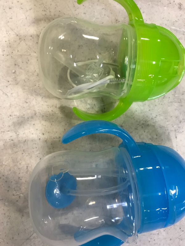 Photo 1 of 2 pk kids sippy cups with straws and scrubber inside 