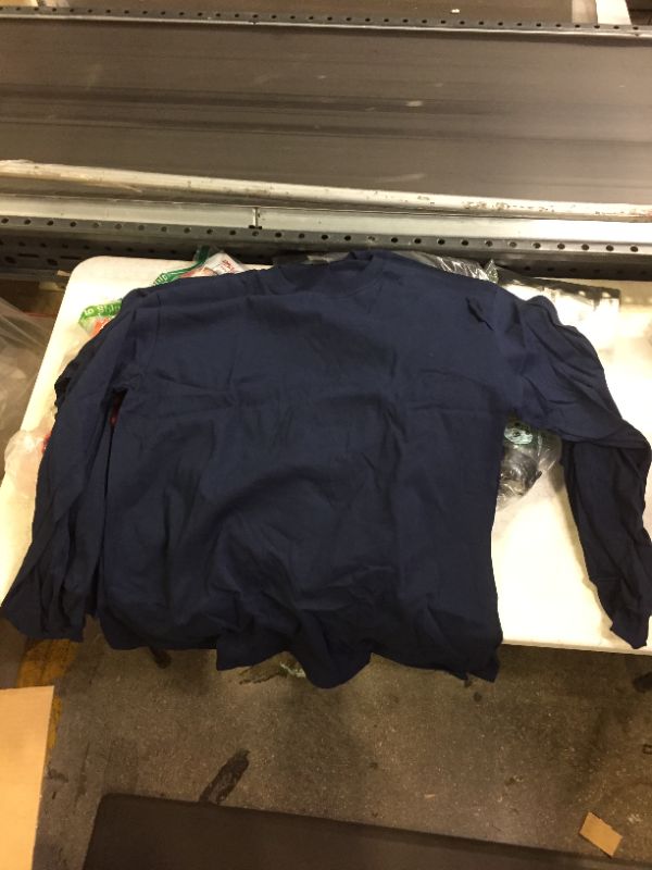 Photo 1 of 2PACK - MENS LARGE GILDAN LONG SLEEVE , NAVY BLUE 