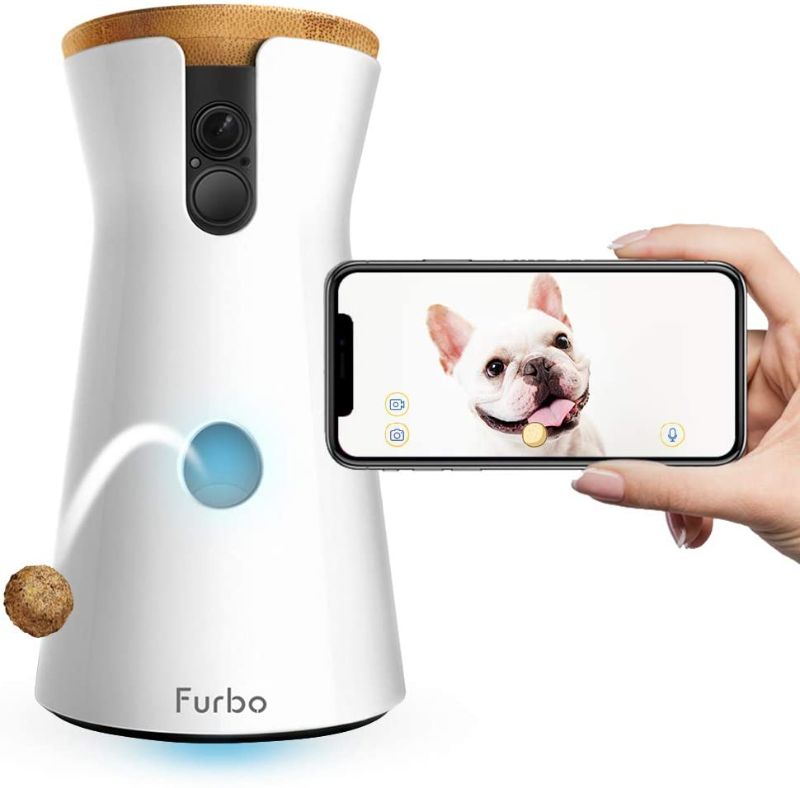 Photo 1 of Furbo Dog Camera: Treat Tossing, Full HD Wifi Pet Camera and 2-Way Audio, Designed for Dogs, Compatible with Alexa (As Seen On Ellen) - LID MISSING 
