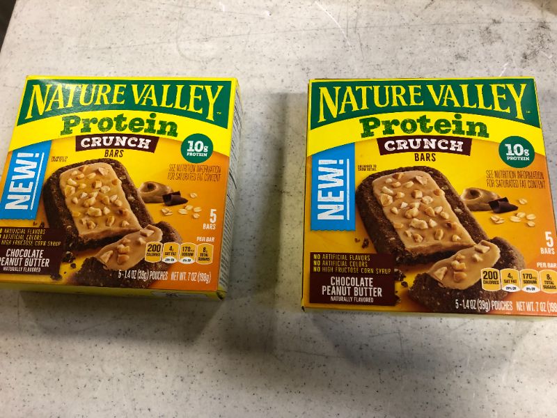 Photo 2 of 2 PACK Nature Valley Protein Crunch Bars, Chocolate Peanut Butter, 5 Bars
BEST BY DEC 03 2021