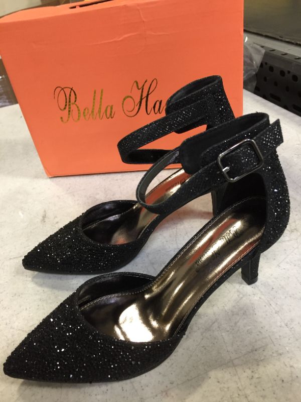 Photo 1 of BELLA HANNA BLACK SPARKLING HEELS SIZE 7