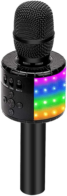 Photo 1 of BONAOK Wireless Bluetooth Karaoke Microphone with Controllable LED Lights