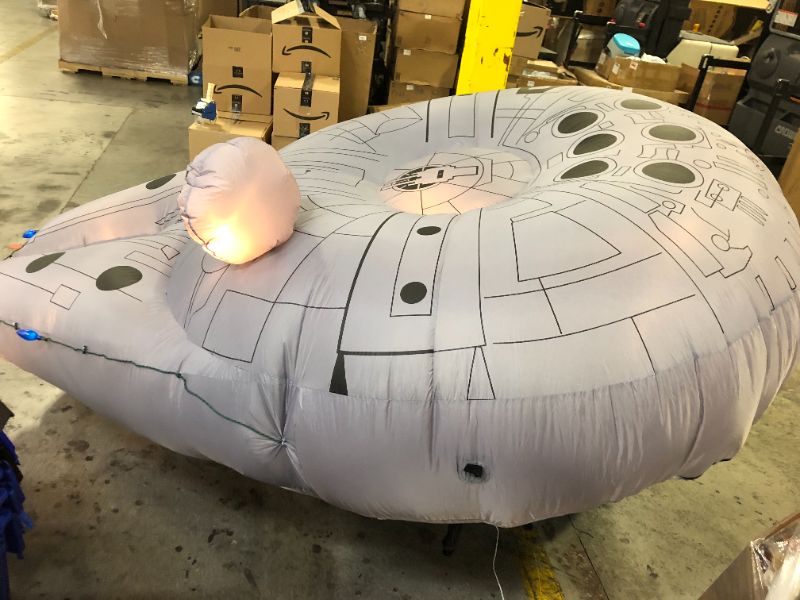 Photo 2 of 9 ft Pre-Lit LED Star Wars Airblown Millennium Falcon with Light Strings Christmas Inflatable
