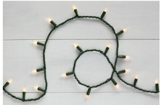 Photo 1 of 22 ft. 100-Light Clear Incandescent Mini Lights on Green Wire
