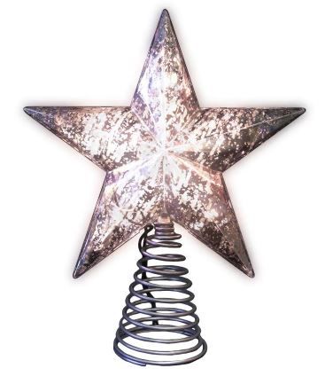 Photo 1 of 8.5 in. Silver Mercury Star Tree Topper
