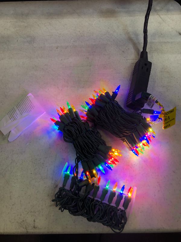 Photo 2 of 28.8 ft. 100-Light Smooth LED Mini Super Bright Steady Lit Multi Color Christmas String Lights
