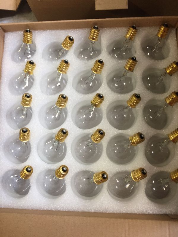 Photo 7 of LED G40 Outdoor String Lights Patio Lights with 104 LED Shatterproof Bulbs, Weatherproof Commercial Hanging Lights for Backyard Bistro Pergola Party Decor, E12 Socket Base, 2200K, Black (100ft)