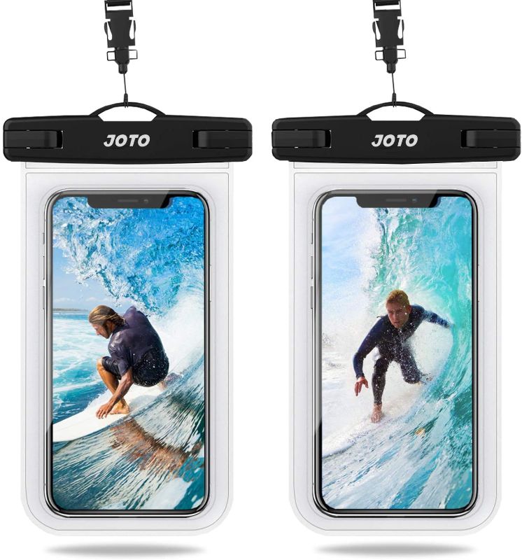 Photo 1 of JOTO Universal Waterproof Pouch, IPX8 Waterproof Cellphone Dry Bag Underwater Case for iPhone 13 Pro Max 13 Mini 12 11 Pro Max Xs Max XR X 8 7 6S, Galaxy S20 Ultra S10 up to 7" -2 Pack, Clear