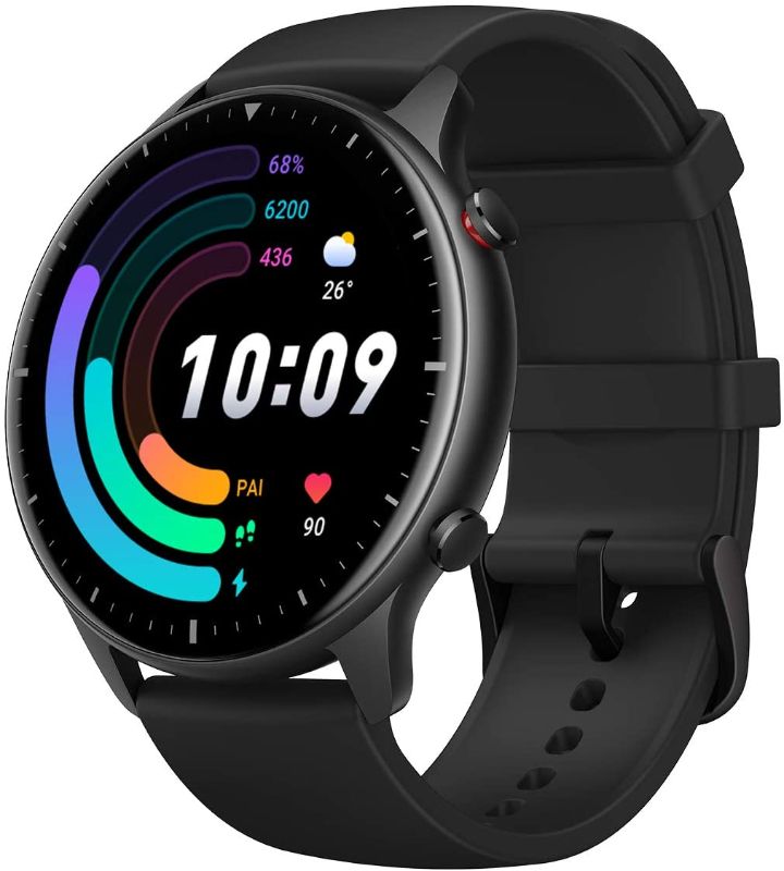 Photo 1 of Amazfit GTR 2e Smartwatch with Alexa & GPS, Fitness Tracker with 90 Sports Modes, 24 Day Battery Life, Blood Oxygen Heart Rate Monitor, Waterproof, for iPhone Android Phones, Obsidian Black
NO CHARGER