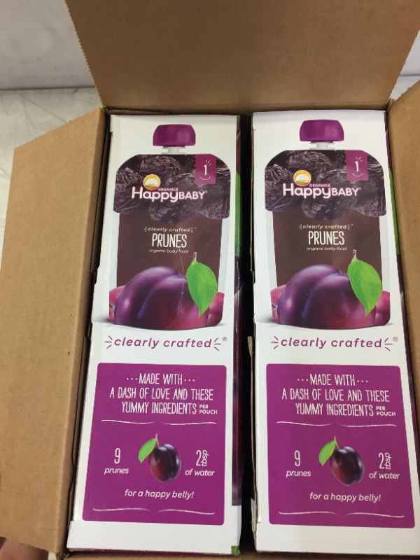 Photo 2 of (8 Pouches) Happy Baby Organics Prunes Baby Food 3.5 Oz 2 pack exp nov 5 2021