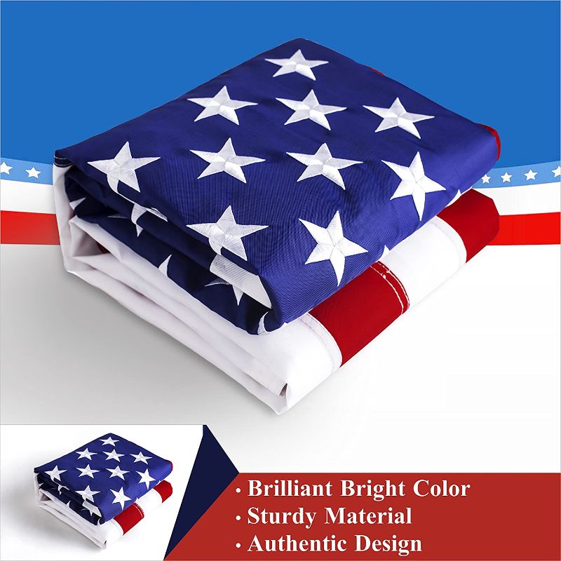 Photo 1 of G128 AMERICAN USA US FLAG 4x6 FT DELUXE EMROIDERED STARS SEWN STRIPES BRASS GROMMENTS