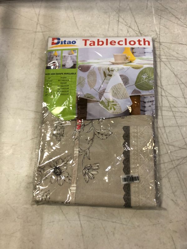 Photo 2 of DITAO Rectangle Vinyl Tablecloth with Polyester Backing Waterproof Wipeable Table Cover for Spring, Outdoor, Picnic, Dining, Party 57 x 60 INCHES