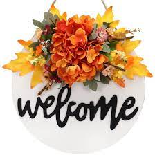 Photo 1 of FAKE FLOWERS FALL WREATH WELCOME SIGN FOR FRONT DOOR