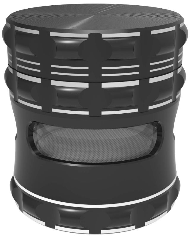 Photo 1 of 2.5" Spice Herb Grinder,Premium Aluminum Alloy with Clear Side Windows,Spice Grinder with High-Capacity,Diamond Black
