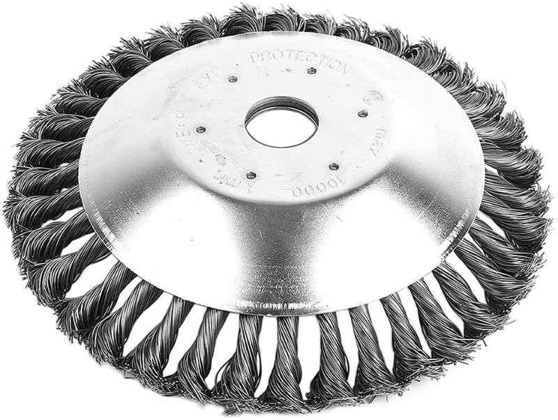 Photo 1 of 8inch Wire Wheel Brush, Bowl Type Twisted Knotted Derusting Weeding Wheel, Steel Wire Wheel Brush Grass Trimmer Head for Derusting Weeding Cleaning Ground Moss (Silver)
