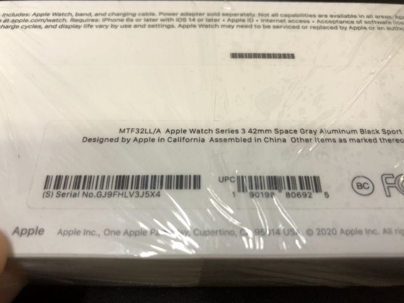 Photo 2 of FACTORY SEALED APPLE WATCH SERIES 3 BLACK