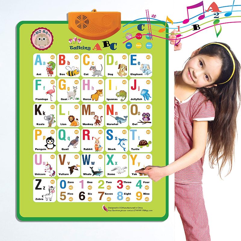 Photo 1 of KOSA Electronic Interactive Alphabet Wall Chart, Talking ABC & 124s & Music Poster, Best Educational Toy for Toddler. Kids Fun Learning at Daycare, Preschool.Green
