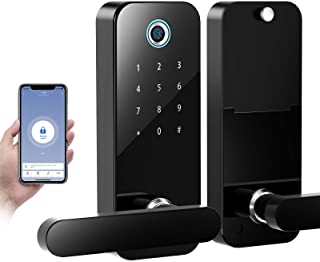 Photo 1 of COOLOUS Fingerprint Lock with Bluetooth Tuya Smart App,Stainless Steel Door Lock Touchscreen Keypad Keyless Smart Lock Electronic Entry Lock with Reversible Lever Locking for Home Office Door