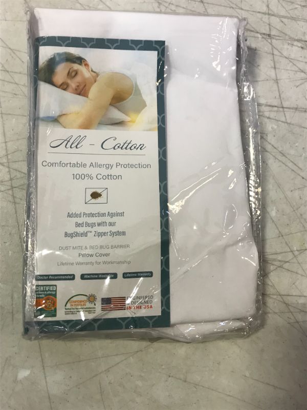 Photo 4 of Allersoft King 4 Pack Allergy and Bed Bug Proof Pillow Cover, White