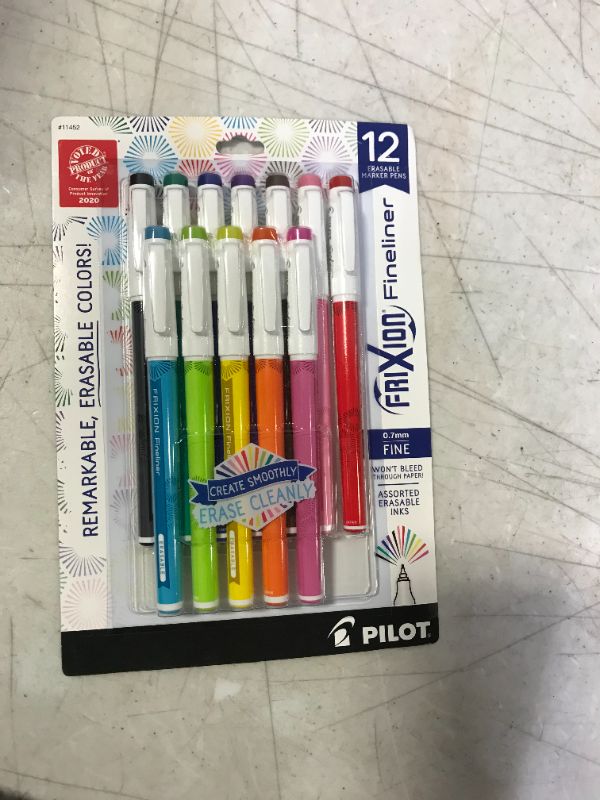 Photo 2 of Pilot PIL11452 Frixion Fineliner Erasable Marker Pens - 12 Piece