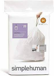 Photo 1 of Code H SIMPLEHUMAN Custom Trash Bags Can 35 Liter / 8-9 Gallon, White, 20  Count 