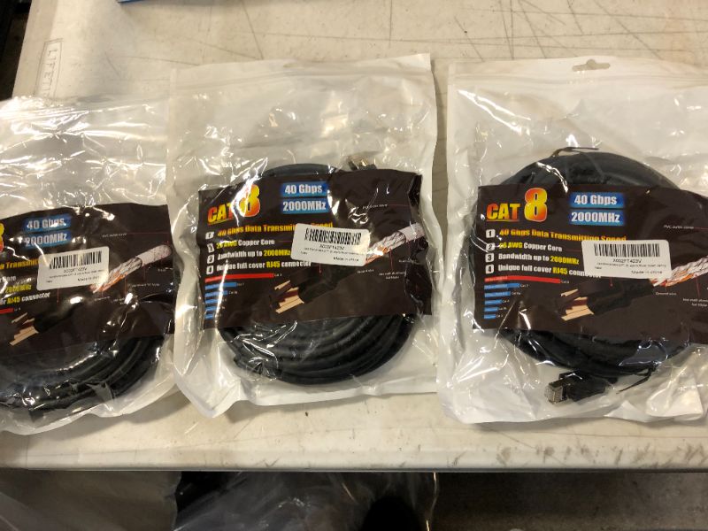 Photo 1 of THOODE YILINET CAT 8 ETHERNET CABLE 20 FT 3 PACK 