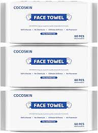 Photo 1 of COCOSKIN Face Towel, Dry Face Wipes for Women, 180 Count Unscented and Ultra Soft Disposable Face Towel for Washing Face, Makeup Removing, for All Skin Types, 20cmx20cm