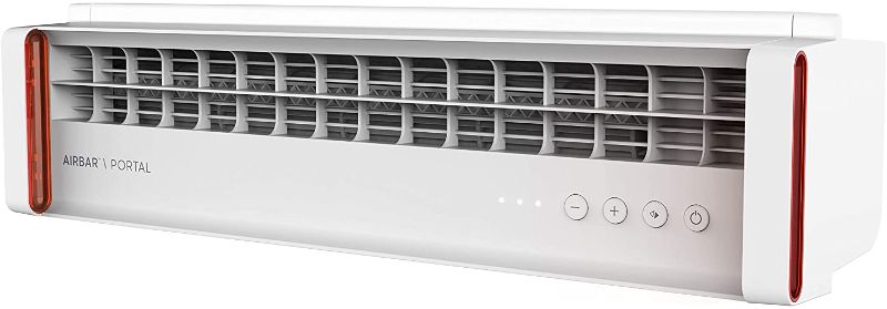 Photo 1 of Sharper Image PORTAL Window Fan with 3 Speeds, Reversible Exhaust Mode, Weather Resistant, White, Black