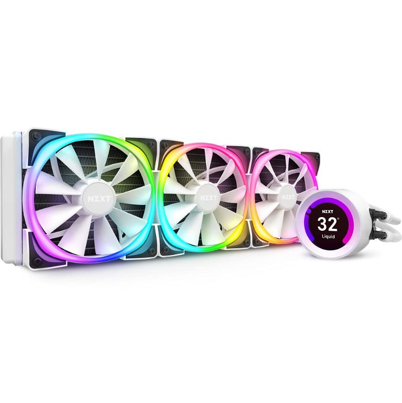 Photo 1 of NZXT Kraken Z73 RGB 360mm - RL-KRZ73-RW - AIO RGB CPU Liquid Cooler - Customizable LCD Display - Improved Pump - Powered by CAM V4 - RGB Connector - AER RGB 2 120mm Radiator Fans (3 Included) - White