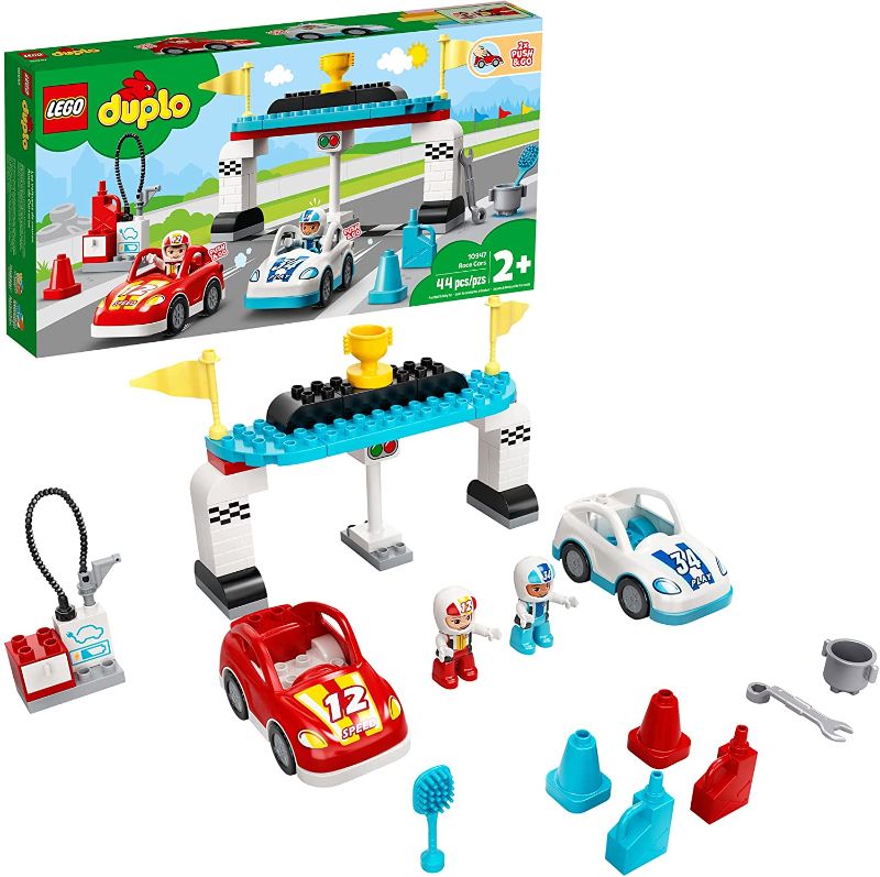 Photo 1 of LEGO DUPLO Town Race Cars 10947 Cool Car-Race Building Toy; Imaginative, Developmental Playset for Toddlers and Kids; New 2021 (44 Pieces)
** FACTORY SEALED **