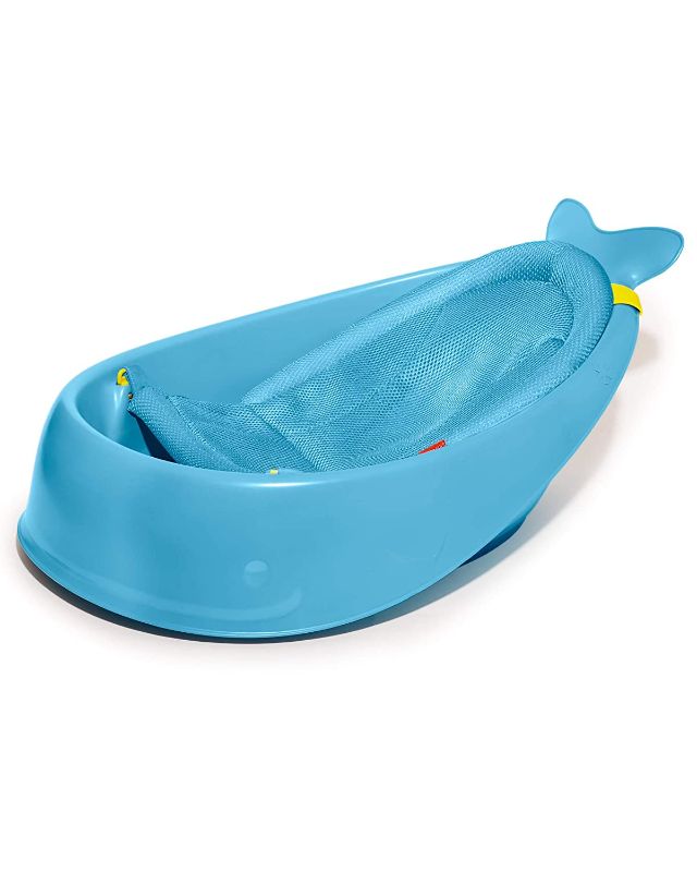 Photo 1 of Skip Hop Baby Bath Tub, 3-Stage Smart Sling Tub, Moby, Blue
