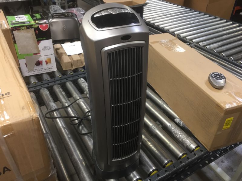 Photo 2 of Lasko 755320 Ceramic Space Tower Heater, 8.5?L x 7.25?W x 23?H, Silver
