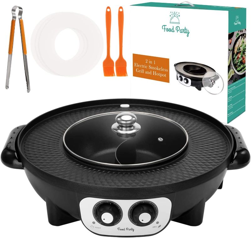 Photo 1 of Food Party 2 in 1 Electric Smokeless Grill and Hot Pot
