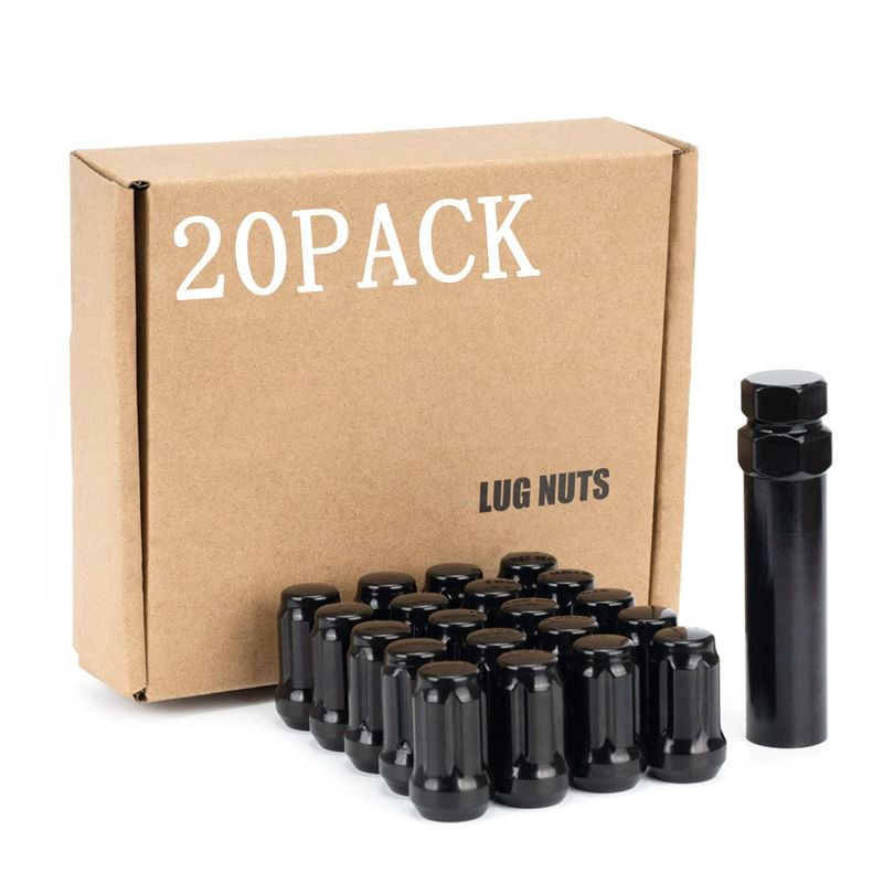 Photo 1 of 1/2 x20 Lug Nuts Black with Spline Tuner 20 pack 