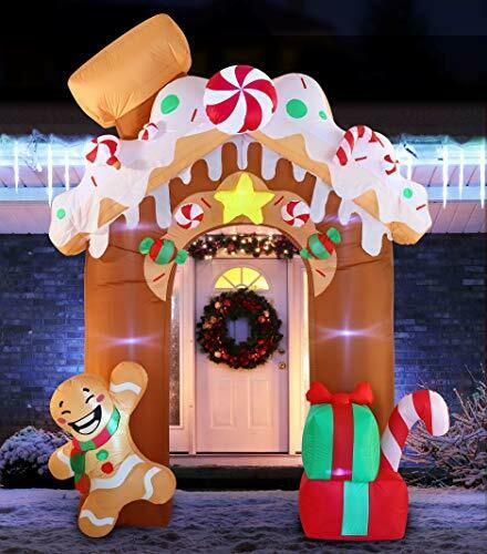 Photo 1 of Christmas Inflatable Gingerbread House Archway 10 ft with Built-in LEDs
