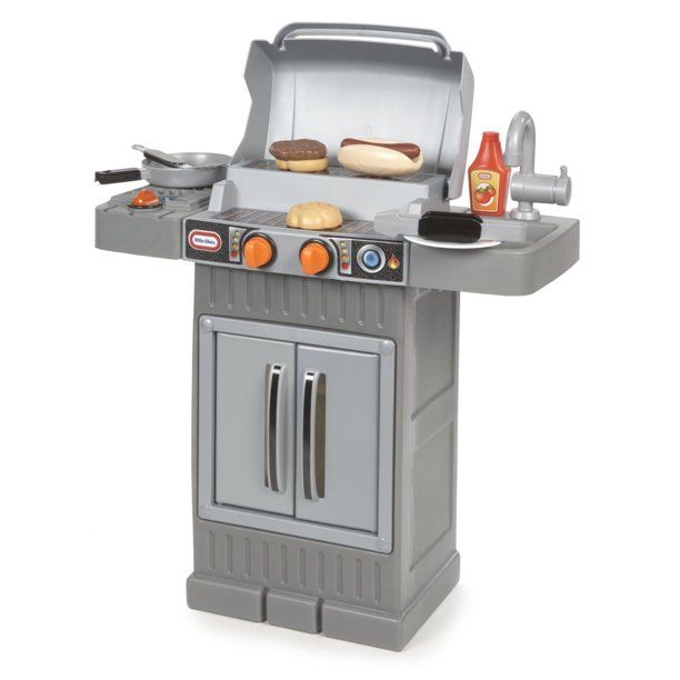 Photo 1 of Little Tikes Cook 'n Grow BBQ Grill 8-Piece Pretend Play Kitchen Toys Playset, Gray, For Kids Toddlers Boys Girls Ages 2 3 4+
