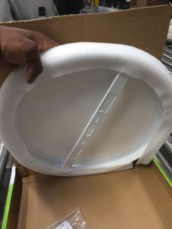 Photo 2 of 15 in. White LED Edge-Lit Flat Round Panel Flush Mount Light
