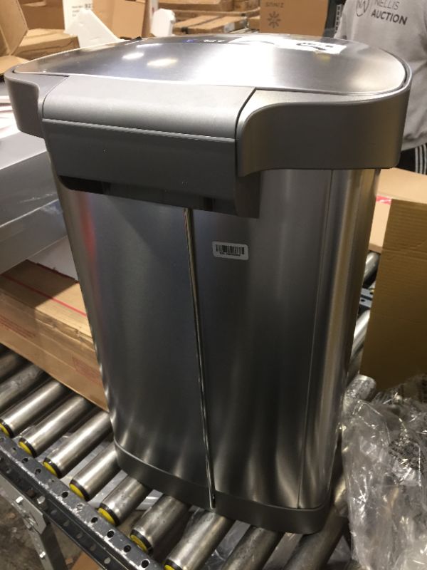 Photo 2 of 45-Liter Fingerprint-Proof Brushed Stainless Steel Semi-Round Step-On Trash Can