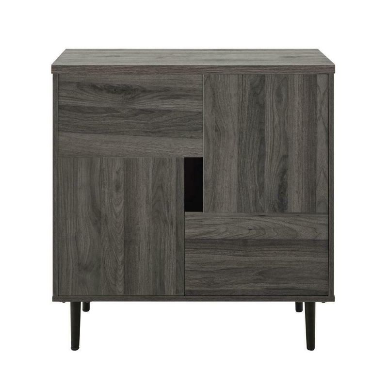 Photo 1 of 30" Modern Color Pop Accent Cabinet - Slate Grey/Red Interior
