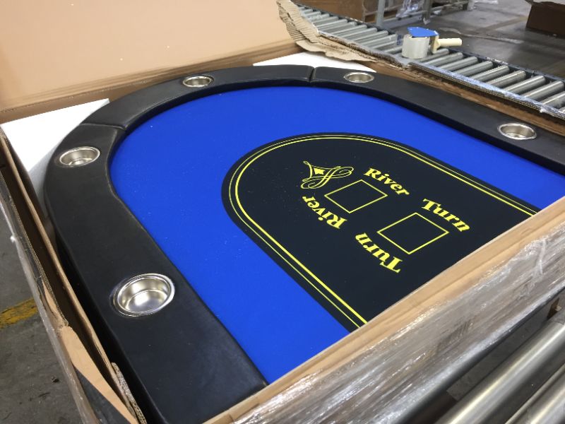 Photo 4 of Barrington 10-Player Poker Table, Blue